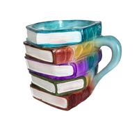 Sharplace Tazza da caffè Artigianale per Amanti della Letteratura Boccale a Pila di Libri Tazza da Collezione Dipinta a Mano Adatto per Regali a Donne Lettrici, Style a