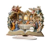 Sharplace Ultima Cena Soggetto Decorazione Ornamento Leggera Statuetta Piatta con Supporto Stabile Lavorazione Raffinata Adatto per Scrivania E, Style B