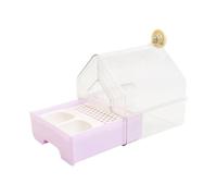 Sharplace Vasca Bagno Uccelli Appesa Trasparente con Funzione Mangime E Abbeveratoio Accessorio per Gabbia Piccoli Uccelli Parrocchetti Cacatua E Conuri Adatta, Viola Chiaro