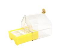 Sharplace Vasca Bagno Uccelli Appesa Trasparente con Funzione Mangime E Abbeveratoio Accessorio per Gabbia Piccoli Uccelli Parrocchetti Cacatua E Conuri Adatta, Giallo