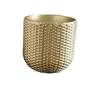 Sharplace Vaso per Fiori in Resina, Moderno E Creativo, Piccolo Vaso per Piante, Ornamento da Tavolo, Contenitore per Piante da Interno, Decorazione per Ufficio, Cilindro d'oro