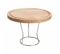 Sharplace Vassoio Pizza Rotondo Servizio Legno Alzata Stand Piano Compatibile Stabile Multiuso Adatto a Buffet Dolci Serate Casa, 10 Pollici, Piatto In Rovere Per Pizza Con Scanalatura E Supporto
