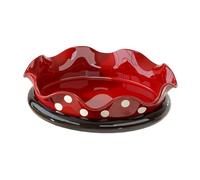 Sharplace Vassoio Rotante per Servire Frutta Piatto Antipasti Contenitore Caramelle Organizzatore Verdura Plastica Robusta Funzione Rotante Adatto per Sala Da P, a Pois