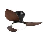 Sharplace Ventilatore da soffitto con luce, regolazione continua della luminosità, velocità variabile, lampada 220V, Legno Scuro