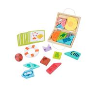 Sharplace Wood Shape Puzzle Early Educational Challenge con 15 Carte Block per I Compleanni Dei Bambini