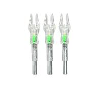 SHARROW 6/12 PCS LED camme Freccia cocca Leggera per Albero Freccia con Diametro Interno 4,2 mm, Arco Composto da Balestra Sport all'Aria Aperta Allenamento con L'Arco Accessori Freccia(Verde, 6 PCS)