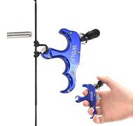 SHARROW Aiuti per Il Rilascio del Tiro con L'Arco Aiuti per Il Rilascio Automatico dell'Arco Compound 3 Dita Pollice Rilascio dell'Arco Grilletto Grip Ausili Pinza per Arco Compound (Blu)
