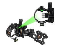 SHARROW Bow Sight 5 Pin / 7 Pin Mirini Vista dell'Arco Composto Retina Micro Regolabile 0,019 Fibra Ottica Alluminio Lega Visione per Archi Composti (DB9170 Nero(7 Pin))