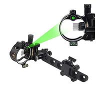 SHARROW Bow Sight 5 Pin / 7 Pin Mirini Vista dell'Arco Composto Retina Micro Regolabile 0,019 Fibra Ottica Alluminio Lega Visione per Archi Composti (DB9270 Nero(7 Pin))