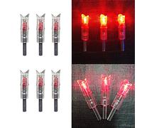 SHARROW LED Freccia Nock Cocche Balestra Nocks Lighted per ID 0.297"-0.302" Freccia di Balestra (Rosso, 3pcs)