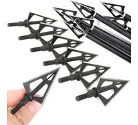 SHARROW Punta Freccia Modello Vedova Nera, Acciaio Inossidabile Nero, 6,2g, Adatta Aste Freccia Foro Interno 6,2mm, Confezione da 12 Pezzi per Allenamento Tiro al Bersaglio