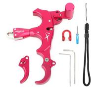 SHARROW Rilascio di Tiro con L'Arco Ausili per Arco Compound 3 o 4 Dita Intercambiabili Release Aids Alluminio Strumenti di Aiuto per Rilascio con Metallo D-Loop per Cacci (Rosso)