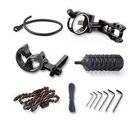 SHARROW Set di Accessori per Arco Compound per Tiro con L'Arco, Kit Mirini per Arco Incluso Mirino per Arco a 5 Pin, Riposo Freccia, Stabilizzatore, Peep Sight, Bow Sling, Corda D-Loop (Nero)