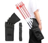 SHARROW Tiro con l'arco anca freccia faretra vita posteriore faretra frecce sinistra/destra borsa laterale faretra per arco ricurvo tradizionale Longbow caccia all'aperto (nero)