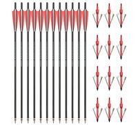 SHARROW Tiro con L'Arco Frecce di Balestra in Carbonio 16 17 18 20 22 Pollici Balestra Bulloni Frecce di Carbonio per Pratica di Balestra Caccia (20", Tipo 2:Rosso)