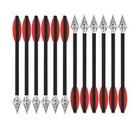 SHARROW Tiro con L'Arco Frecce di Balestra in Carbonio 7 Pollici Balestra Bulloni Frecce di Caccia con 2 Lame Broadheads in Acciaio per la Pratica di Balestra Caccia (12pcs, Rosso)