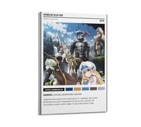 SHARU I EBRHU Goblin Slayer, poster da parete su tela, moderno, per soggiorno, camera da letto, 50 x 75 cm, con cornice