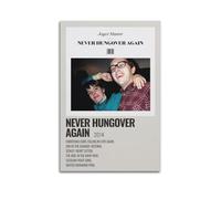 SHARU I EBRHU Joyce Manor Never Hungover Again Poster da parete su tela moderna per soggiorno camera da letto 60 x 90 cm, senza cornice
