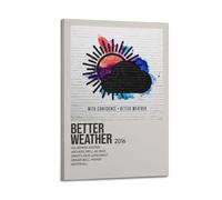 SHARU I EBRHU Poster artistico da parete su tela con scritta "Better Weather By With Confidence", moderno, per soggiorno e camera da letto, 30 x 45 cm, con cornice