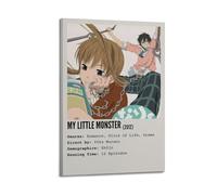 SHARU I EBRHU Poster artistico da parete su tela, motivo: My Little Monster moderno, per soggiorno e camera da letto, 50 x 75 cm, con cornice