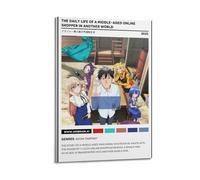 SHARU I EBRHU Poster da parete su tela con scritta "The Daily Life of A Middle-Aged Online Shopper in Another Worldle" (20 x 30 cm) con cornice