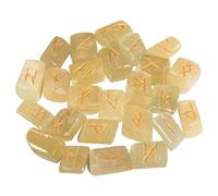 Sharvgun 25 Pz Calcite Di Limone Set di Rune di Pietre preziose naturali Chakra di cristallo Bilanciamento del kit di generazione di energia di guarigione di Reiki