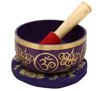 Sharvgun Campana tibetana buddista viola, sintonizzata sul 7° chakra della corona, in ottone di alta qualità, 12,7 cm, ideale per meditazioni, ayurveda e yoga