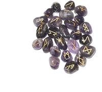 Sharvgun Set di 25 rune in amazzonite naturale, per bilanciamento dei chakra, Reiki, kit di generatori di energia curativa, 25 Pcs, Pietra preziosa naturale