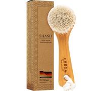 SHASH Dal 1869 Prodotto in Germania Spazzola per il Viso con Morbide Setole di Cavallo | Esfolia Delicatamente, Ridurre la Desquamazione e le Rughe Sottili, Promuove un'Incantevole Carnagione