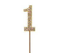 SHATCHI 0-9 topper per torta scintillante con diamanti oro/argento, età numeri per uomo, donne, ragazze, compleanni, anniversari, feste, 5056141022178