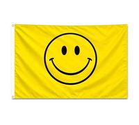 SHATCHI 1,5 x 0,9 m bandiera smiley emoji/Jolly Roger/sciarpa rossa/Rum teschio spettrale Halloween, Natale, caccia al tesoro, per bambini, decorazione per feste, 5060445499017