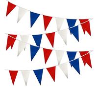SHATCHI 10 M/33 piedi Poliestere Doppio Lato Rosso Bianco Blu Triangolo Bunting 20 Bandiere Banner Nazionale Celebrazione Decorazioni Festa di Strada Evento Reale Union Jack GB Gran Bretagna, 10537