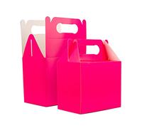 SHATCHI 10 pz/20 pz/30 pz Cartone Pranzo da asporto Compleanno Matrimonio Portare pasto Cibo Torta Partito Box Bambini Sacchetti di bottino, Colore Rosa Acceso, Confezione da 20, 9819