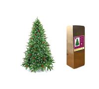 SHATCHI 150 cm di Stoccolma Pino Artificiale Designer Albero di Natale Bacche & Coni Satinati Punte In PE PVC Misto Rami incernierati Bushy Xmas Holiday Home Decoration