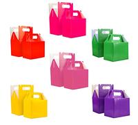 SHATCHI 20 Sacchetti in Cartone per Pranzo da asporto, Compleanni, Matrimoni, pasti, Torte, Feste, per Bambini, Colore Assortiti, Confezione, 9825