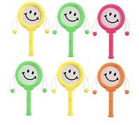SHATCHI 5127-SMILE-DRUM-24PCS Confezione da 24 Mini Smiley Hand Drum Compleanno Borsa Bomboniere Regalo Giocattoli Stocking Filler, Multi