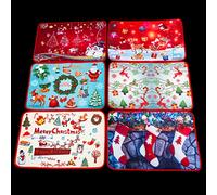 SHATCHI 6 tappetini natalizi a tema natalizio stampati morbidi e antiscivolo, per interni ed esterni, per il bagno, decorazioni per feste di Natale