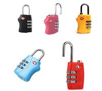 Shatchi 6195-TSA-LOCKS-ANY-2PK - Set di 2 lucchetti per bagagli approvati dalla TSA e 3 lucchetti da viaggio, vari colori