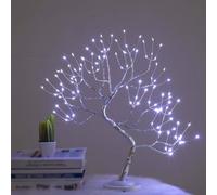 SHATCHI Albero di betulla bianco freddo, 50 cm, 108 LED, funzionamento a batteria, per decorazioni natalizie
