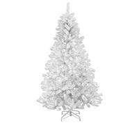 Shatchi - Albero di Natale artificiale dall'aspetto rigoglioso, con supporto in metallo, in PVC, 120 cm, colore: nero/verde/bianco