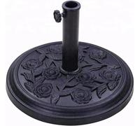 SHATCHI Base per ombrellone in ghisa, 9 kg, Rotonda, Nera, Resistente, per Giardino, Patio, Porta ombrelli a Banana