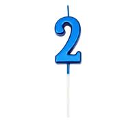 SHATCHI Candela blu con 2 numeri per bambini, per compleanno, matrimonio, anniversario, Capodanno, decorazione per torte