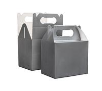 SHATCHI 10 pz/20 pz/30 pz Cartone Pranzo da asporto Compleanno Matrimonio Portare pasto Cibo Torta Partito Box Bambini Sacchetti di bottino, Colore Argento, 1 Count (Pack of 20), 9817
