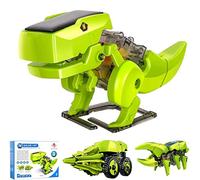 SHATCHI Crea il tuo robot solare 3 in 1 fai da te assemblare dinosauro educativo 3D in movimento kit di costruzione per compleanno e, verde