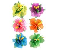 SHATCHI, fermaglio per capelli a forma di fiore assortito con doppia orchidea per signora donne ragazze sposa festa di nozze spiaggia hawaiana accessori per acconciature, multicolore, 3 count