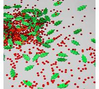 SHATCHI Foglie di Agrifoglio in Lamina per Natale e Feste, Decorazioni Natalizie Verdi e Rosse, 14.1g