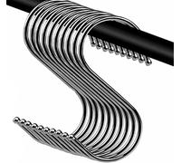 SHATCHI Ganci a S robusti e resistenti in acciaio inox per vestiti, asciugamani, da appendere a casa, cucina, ufficio, bagno, camera da letto, colore argento, 30 pezzi