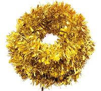 SHATCHI Ghirlanda di orpelli Dorate, 1,8 m, per Decorazioni da Appendere all'albero di Natale, PVC, Oro, 36