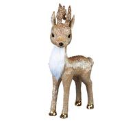 SHATCHI Golden Figures - Centrotavola natalizio con albero di Babbo Natale, gnomo, decorazione per la casa, decorazione per finestre e feste, colore oro, 44 cm, motivo: renna