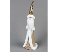 SHATCHI Golden Figures - Centrotavola natalizio con renna e gnomo, decorazione per la casa, per feste di Natale, decorazione per finestre, 44 cm, Babbo Natale